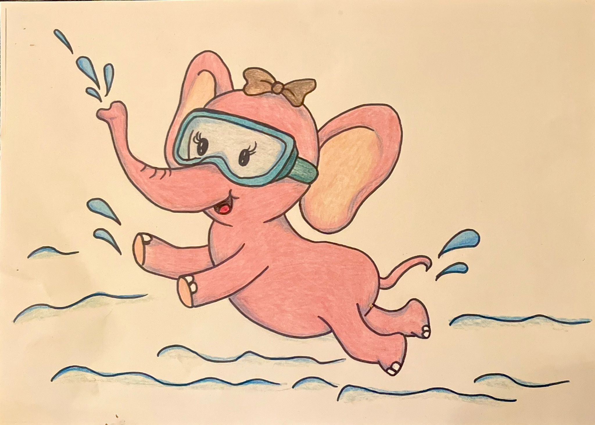 Elena the pink elephant illustration